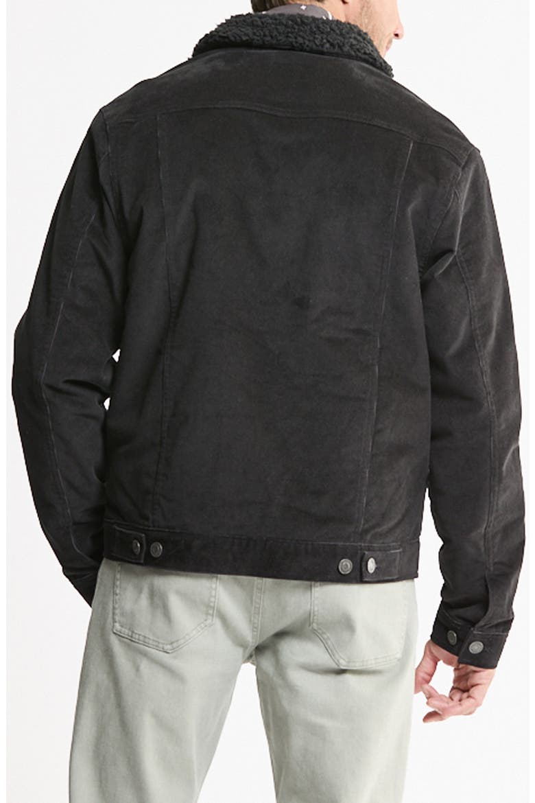 Faux Fur Lined Corduroy Trucker Jacket, Alternate, color, BLACK