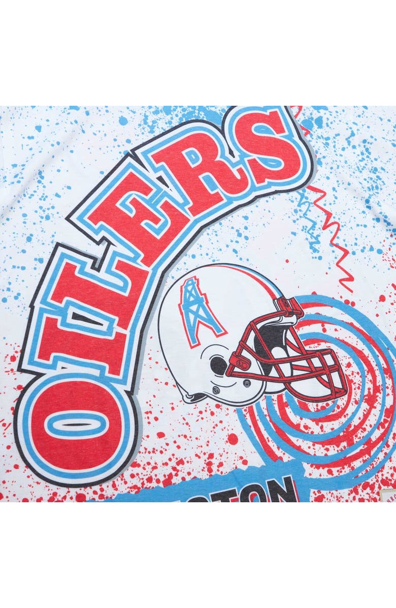 Mitchell & Ness Men's Mitchell & Ness White Houston Oilers Team Burst Sublimated T-Shirt, Alternate, color, White