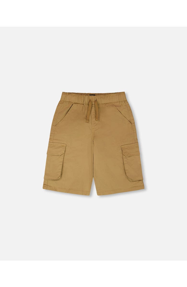 Deux par Deux Stretch Twill Bermuda with Cargo Pockets, Main, color, Beige