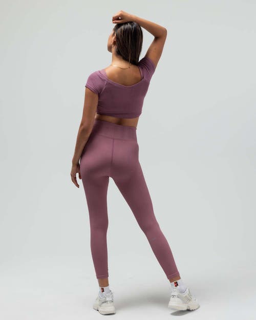 Reformer Ribbed Cap Sleeve Crop Top In Purple