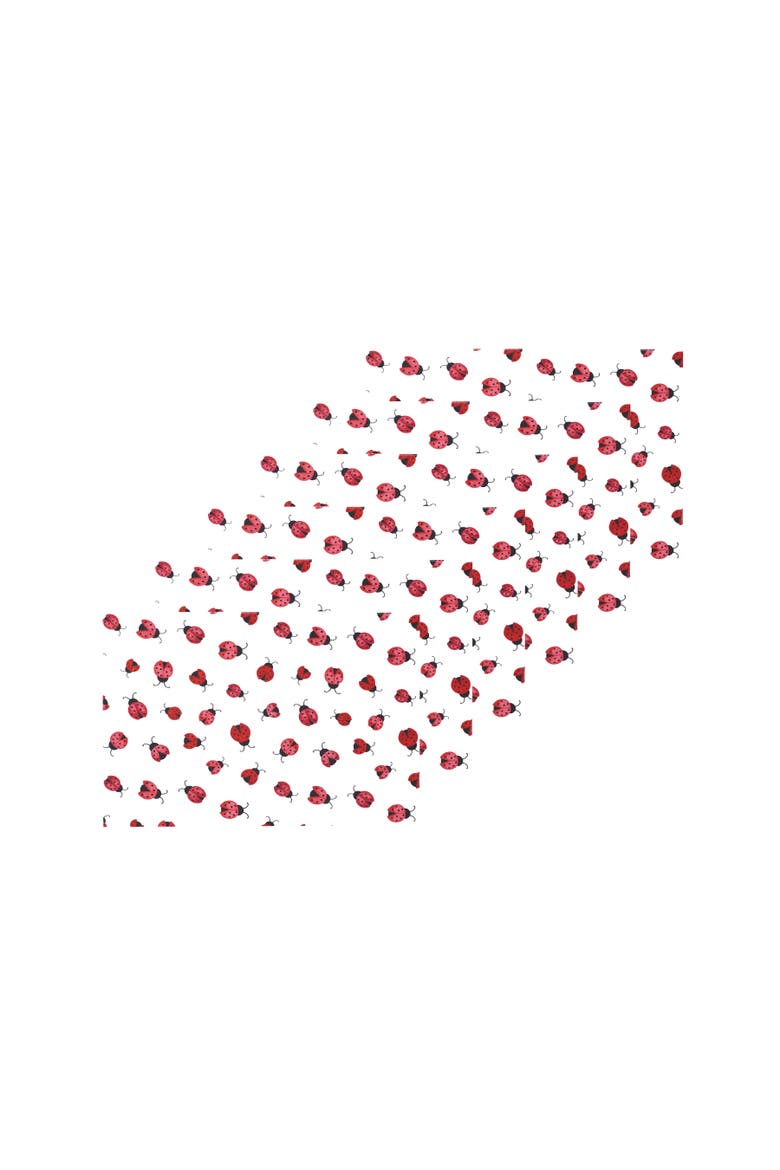 Ladybug 100% Cotton Set of 6 Spring Placemats 14" x 20", Alternate, color, Red