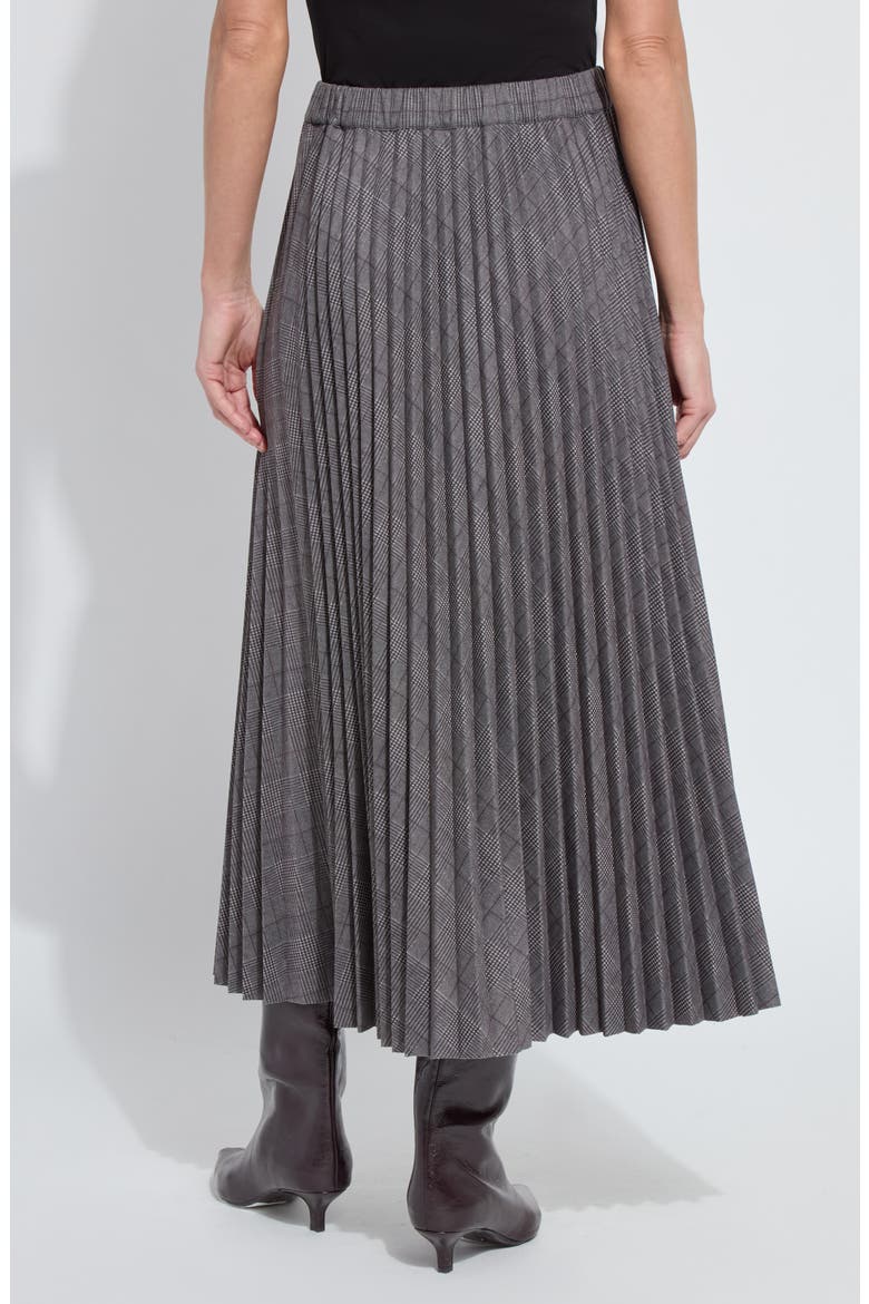 Pierra Pleated Ponte Midi Skirt, Alternate, color, LONDON GLEN PLAID