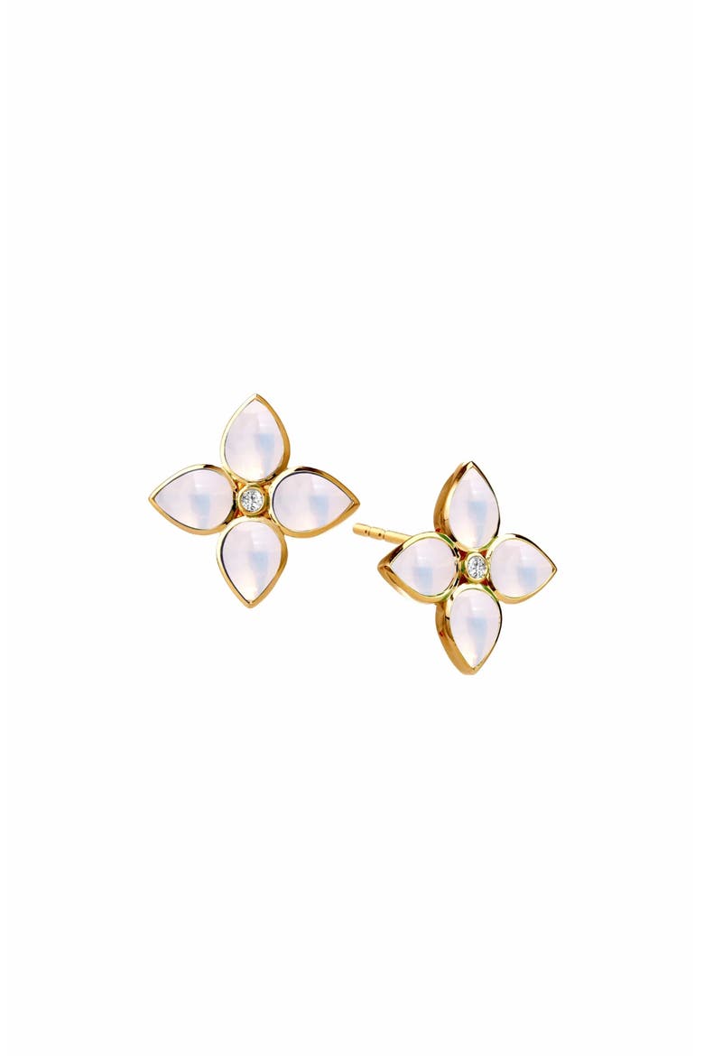 Bloom Mini Florae Studs, Main, color, Moon Quartz