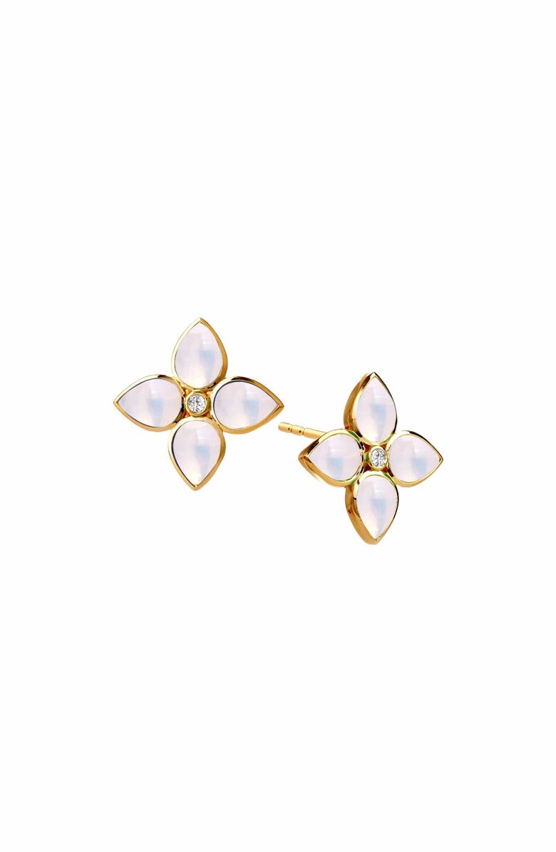 SYNA Bloom Mini Florae Studs, Main, color, Moon Quartz