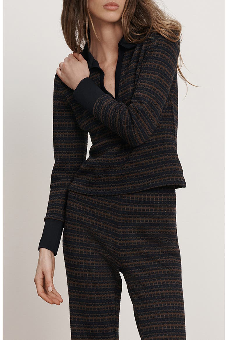 Kamal Stripe Polo Sweater, Alternate, color, NAVY DARK UMBER MULTI