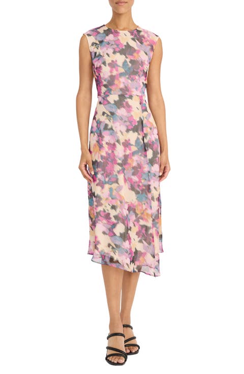 Floral Chiffon Sheath Dress