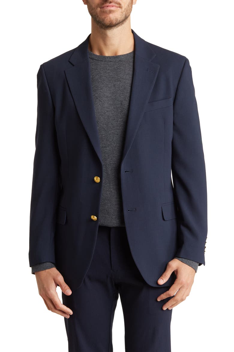 Branford Navy Blazer, Main, color, SOLID NAVY/ METAL