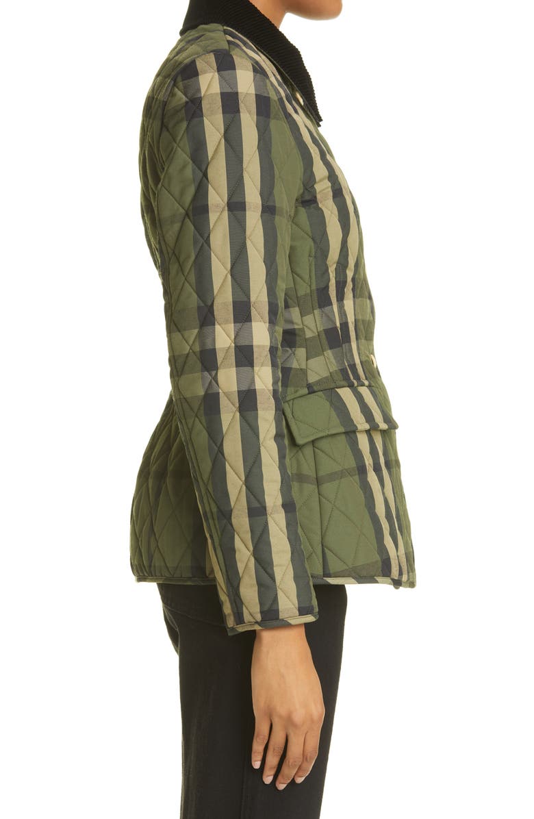 Burberry Lydd Check Fitted Quilted Flannel Barn Jacket, Alternate, color, 