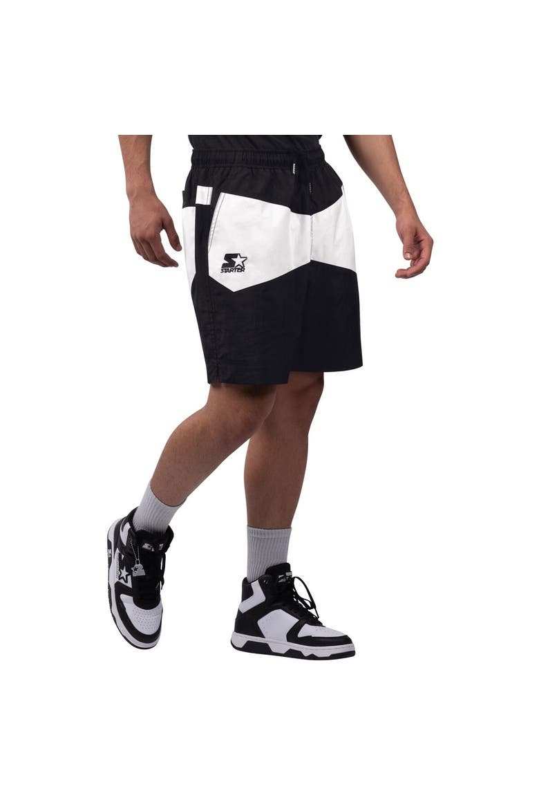 Men's Starter x NHL Black Ice Black/White New York Rangers Linechange Shorts, Alternate, color, Black