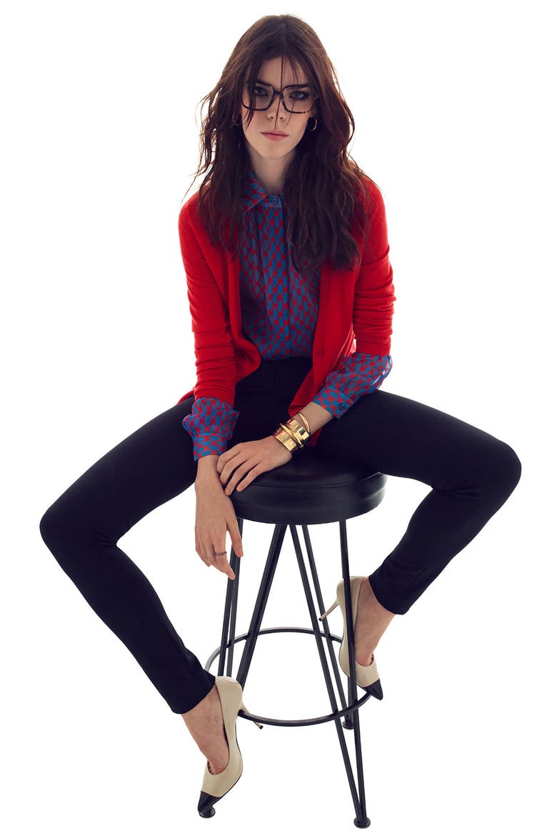 'Sofie' Cashmere Cardigan (Nordstrom Exclusive), Alternate, color, RED AURORA
