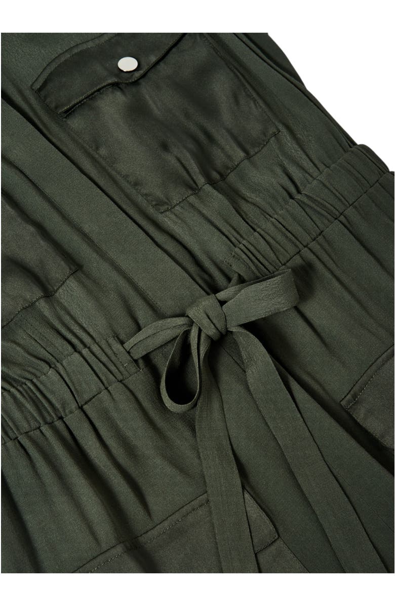MINT VELVET Satin Mix Utility Shirt Dress, Alternate, color, Khaki