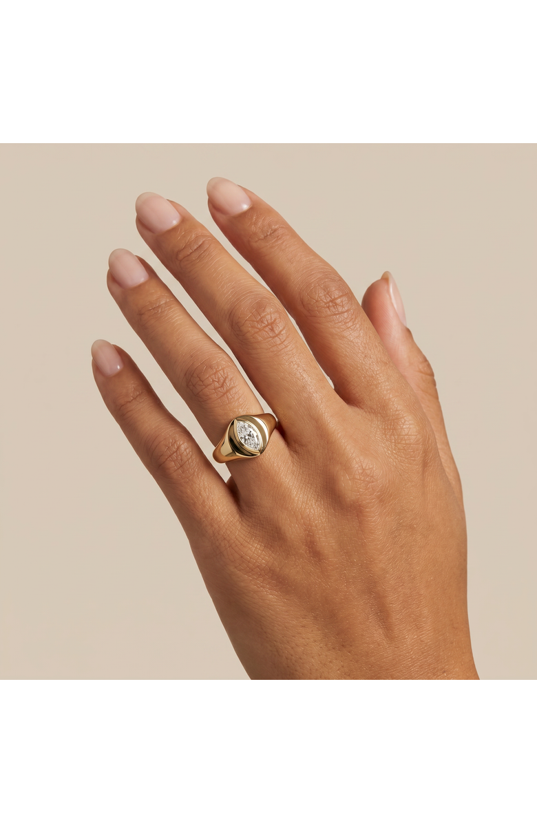 BY ADINA EDEN CZ Marquise Signet Pinky Ring, Alternate, color, Gold
