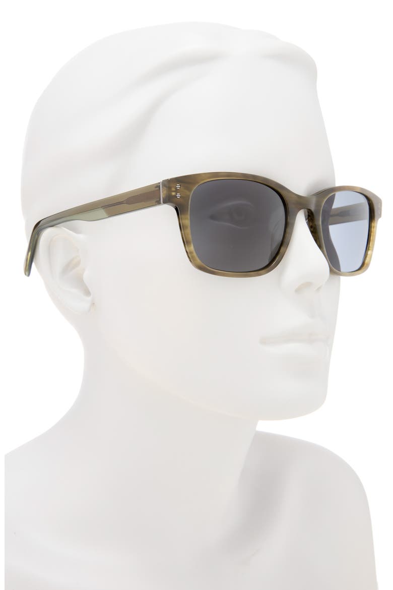 56mm Polarized Rectangular Sunglasses, Alternate, color, OLIVE