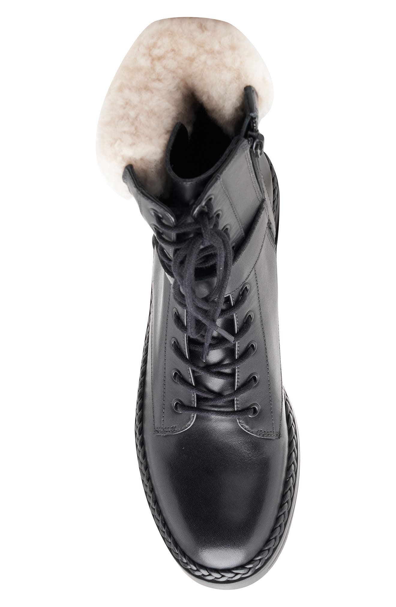 BCBGMAXAZRIA Helina Faux Shearling Bootie, Alternate, color, Black