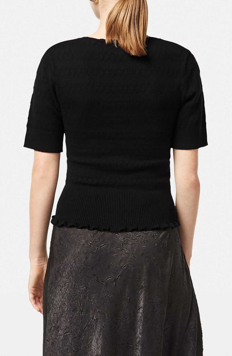 Scotch & Soda Pointelle Scoop Neck Short Sleeve Sweater, Alternate, color, 