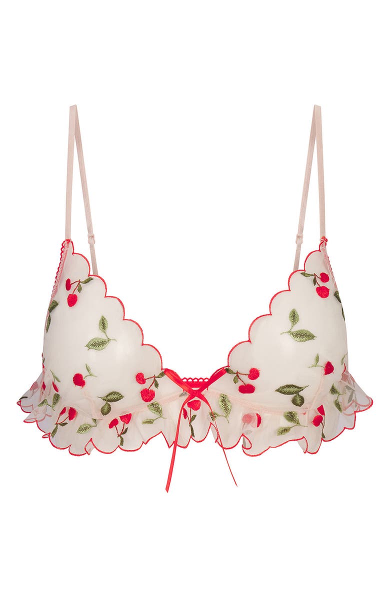 SKIMS Embroidered Tulle Micro Triangle Bra, Alternate, color, Primrose Cherry Tulle