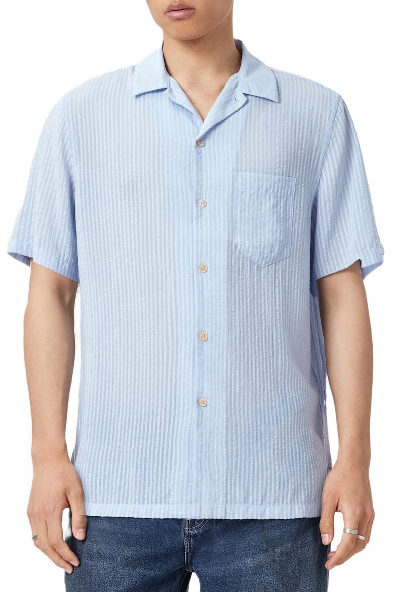 Perry Button-Up Camp Shirt, Main, color, KENTUCKY BLUE