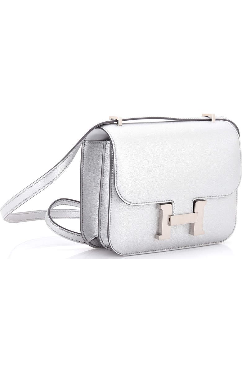 Pre-Owned Hermes Constance NM Bag Metallic Chevre Chamkilight 18, Alternate, color, Gris Argente