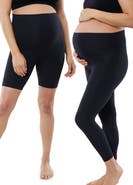 Ingrid & Isabel 2-Pack Maternity 7/8 Leggings & Bike Shorts