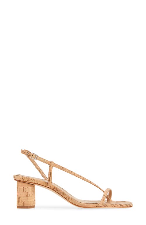 Schutz Heloise Cork Thong Slingback Sandals In Brown