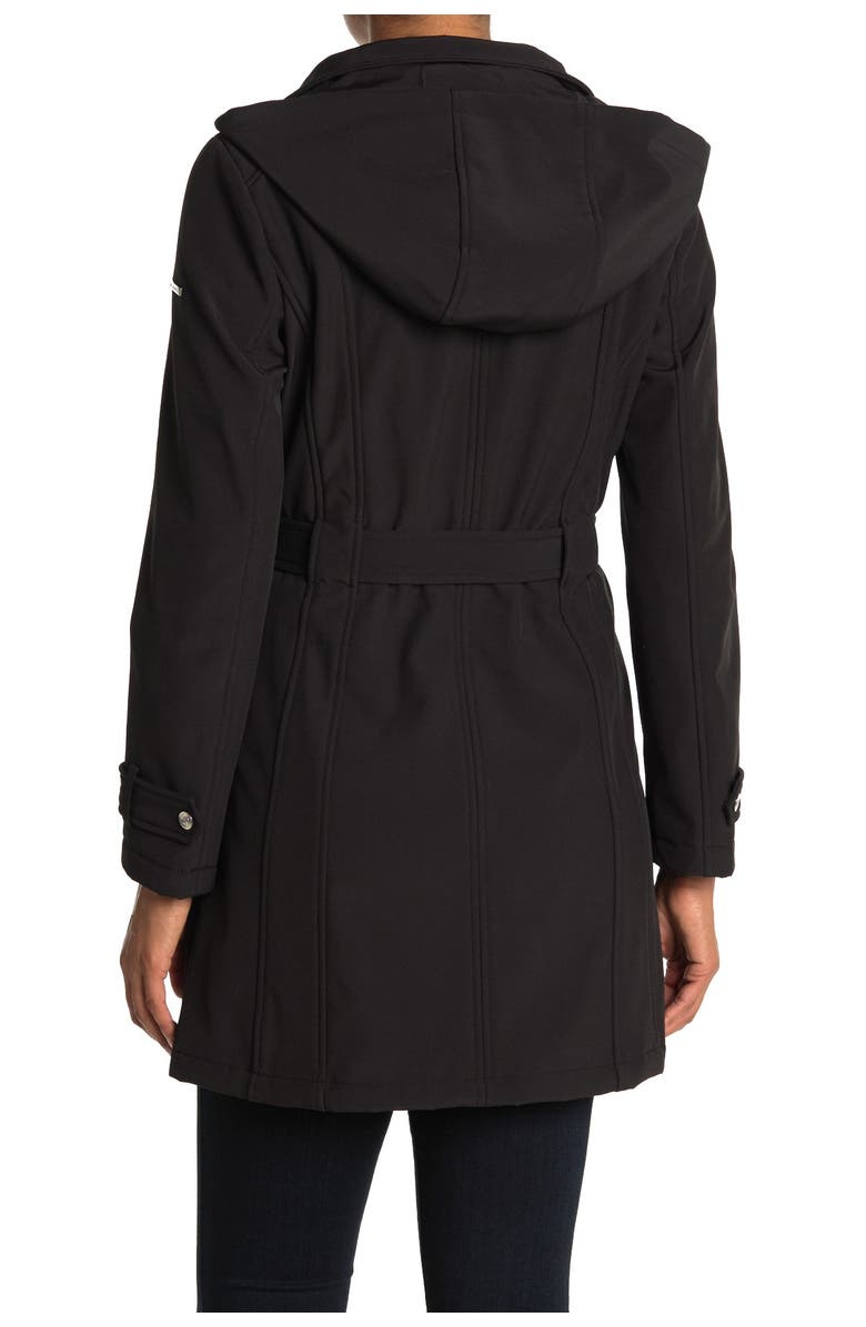 KARL LAGERFELD PARIS Belted Softshell Parka, Alternate, color, 