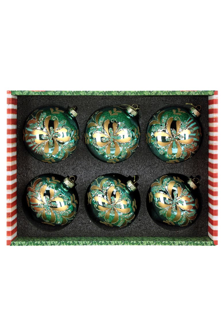 Celebration Bloom Ornament, Box of 6, Alternate, color, Teal Green