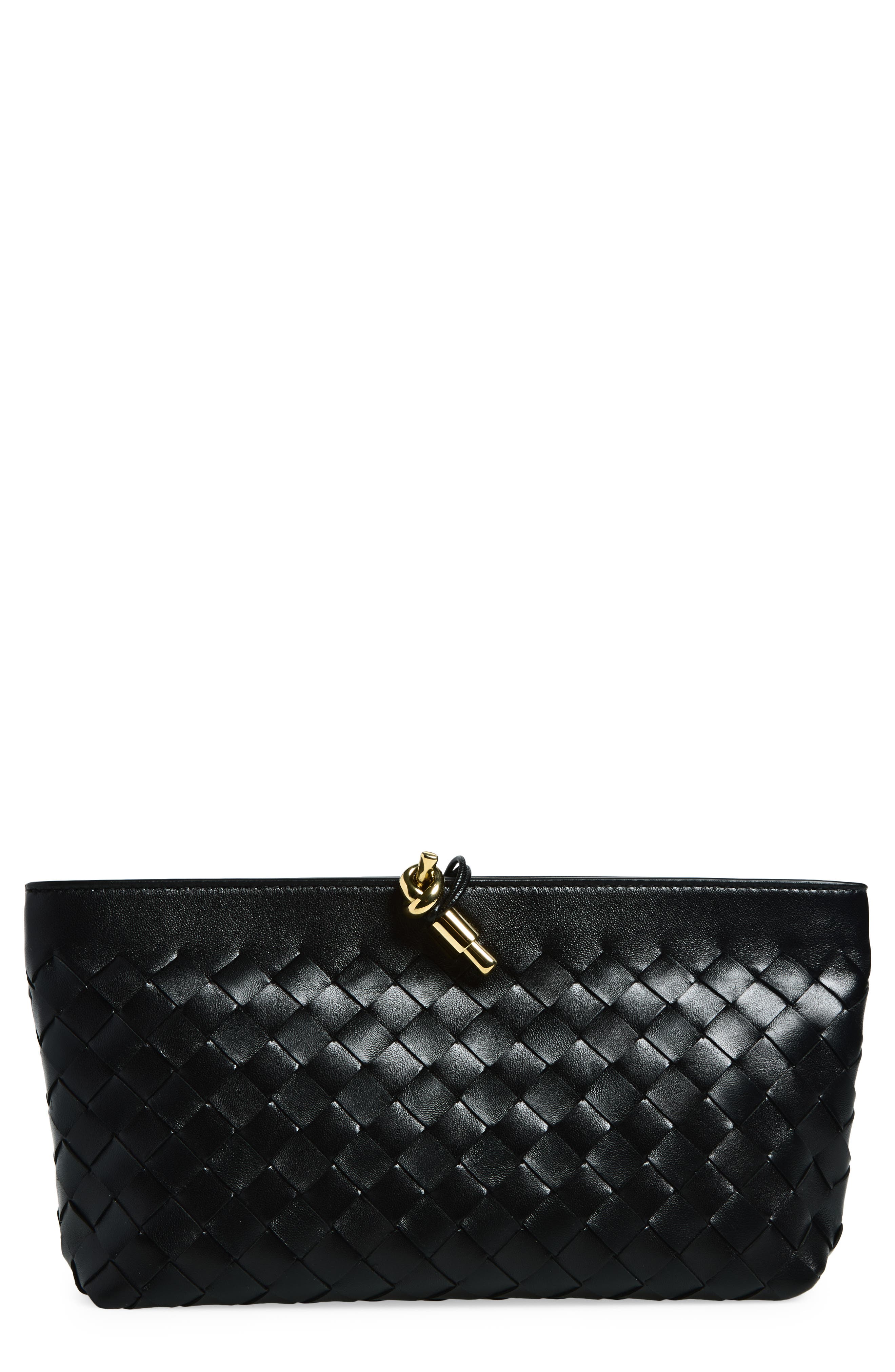 Bottega Veneta Andiamo Boat Clutch, Main, color, Black-M Brass