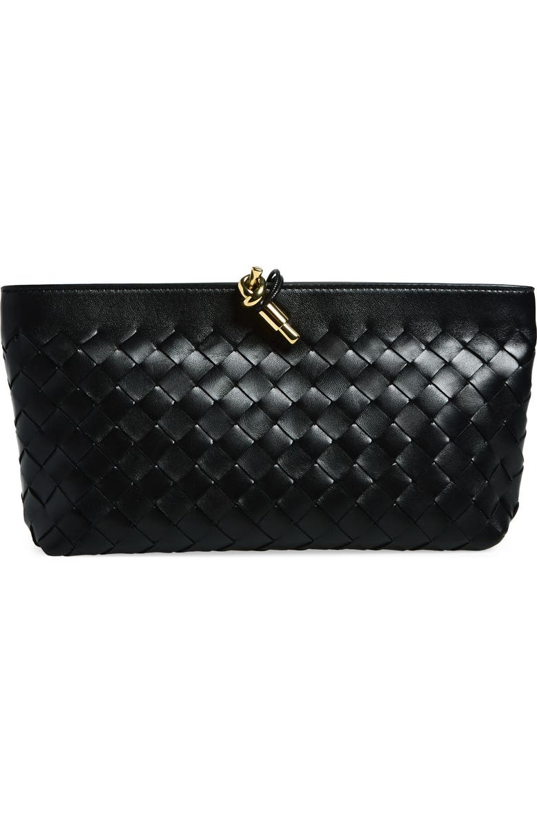 Bottega Veneta Andiamo Boat Clutch, Main, color, Black-M Brass