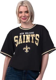 STARTER Women's Starter Black New Orleans Saints Ace Cropped T-Shirt