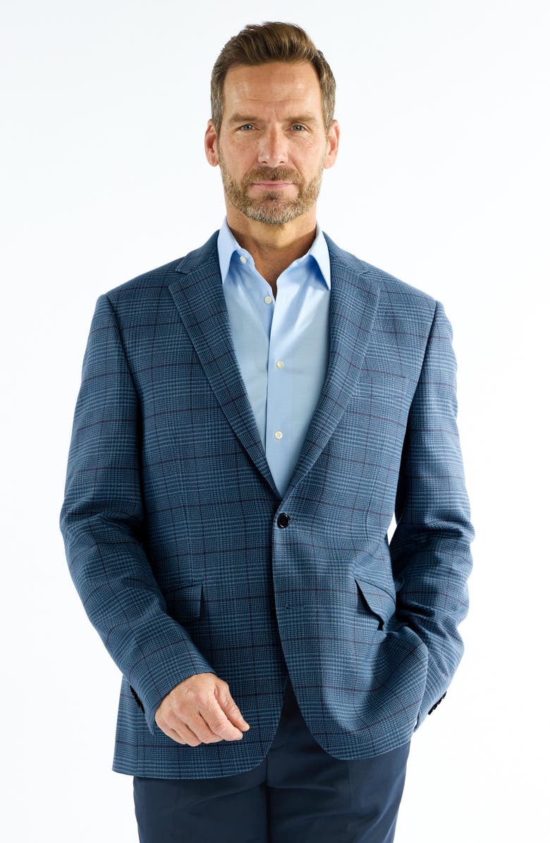 SAVILE ROW CO Mayfair Windowpane Sport Coat, Alternate, color, Blue