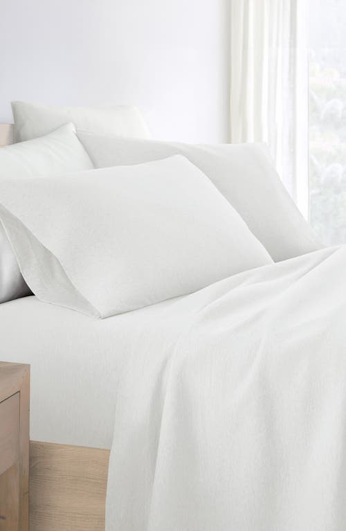 Homespun 4-piece Cotton Jersey Sheet Set In White
