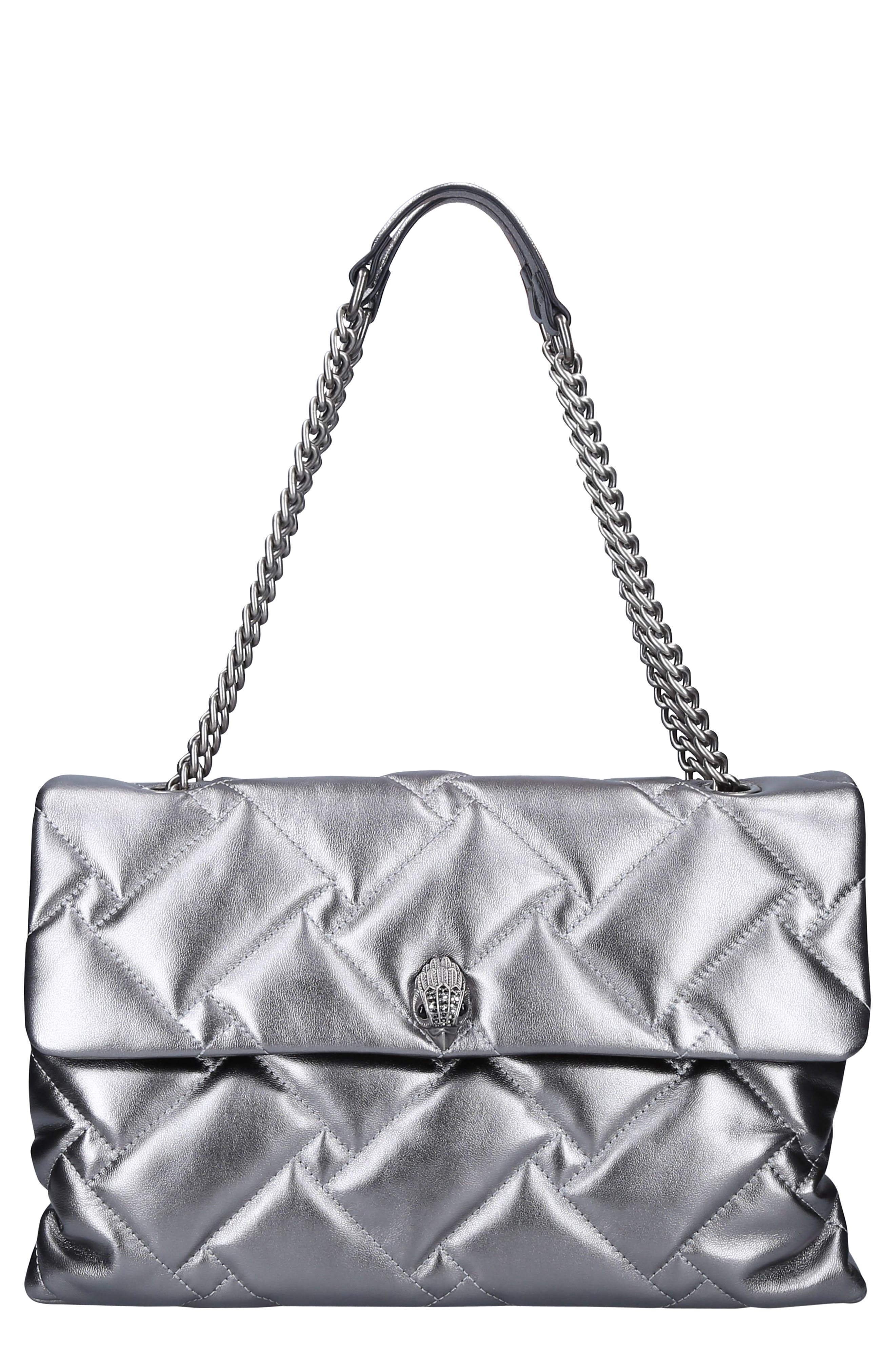 Kurt Geiger London Kensington XXL Soft Metallic Leather Shoulder Bag, Main, color, 