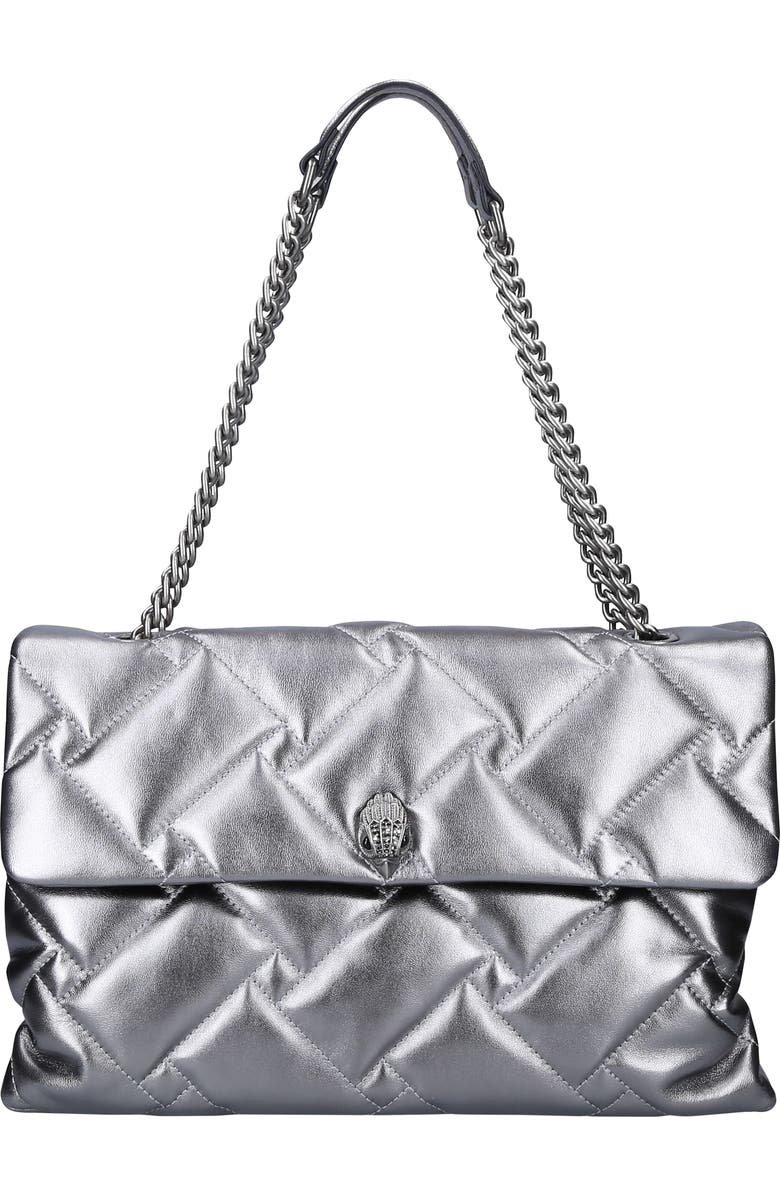 Kurt Geiger London Kensington XXL Soft Metallic Leather Shoulder Bag, Main, color,