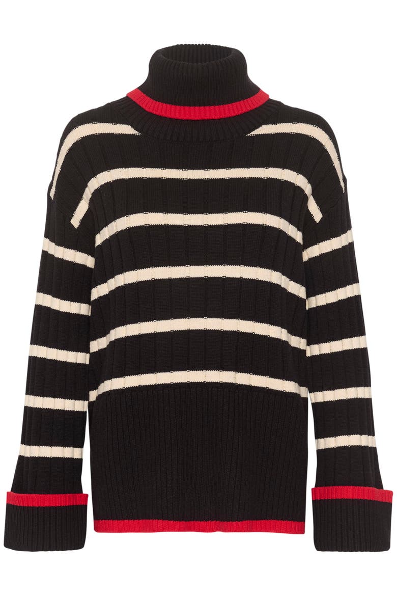 Slmusling Rollneck Rib Knit Pullover, Alternate, color, Black