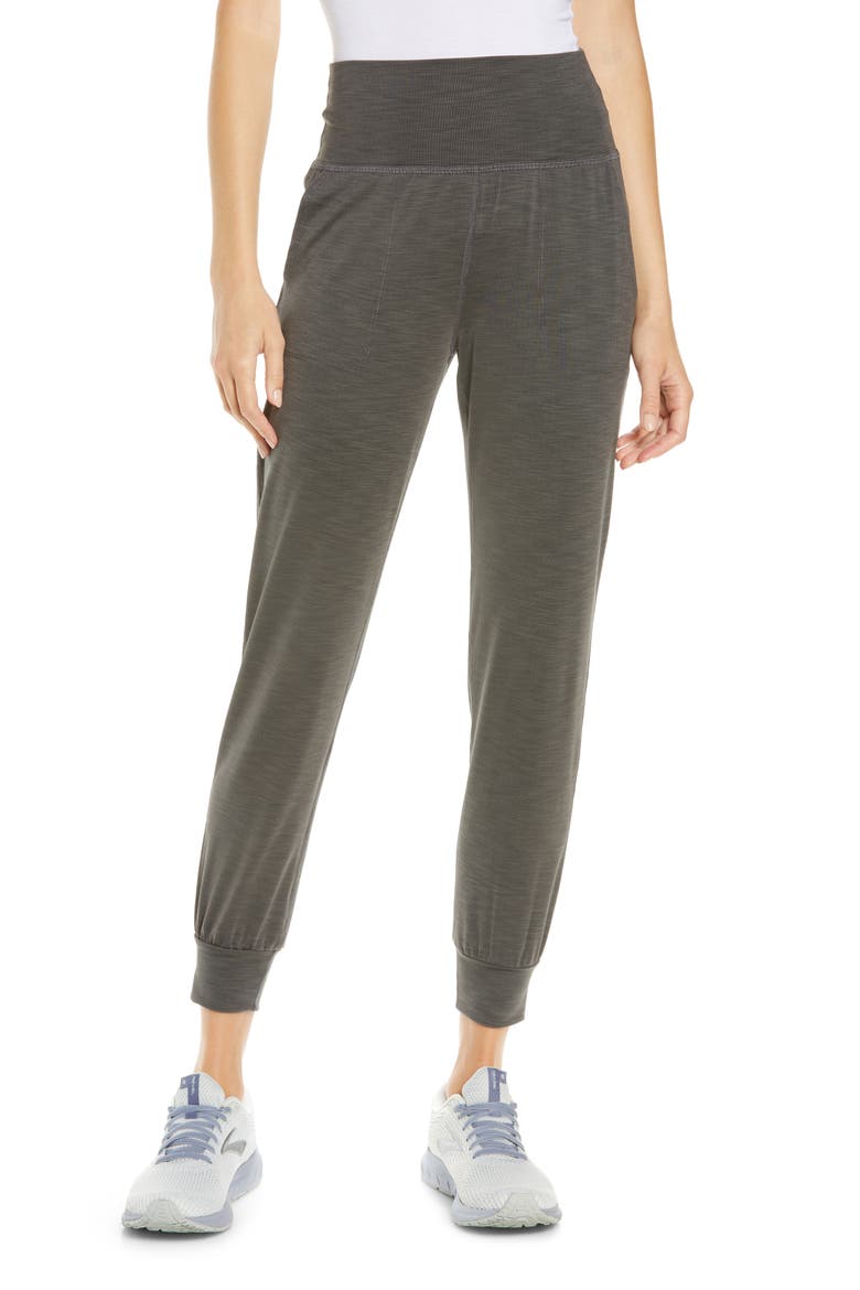 Heather Rib Jogger Pants, Main, color, SMOKE GRAY HEATHER