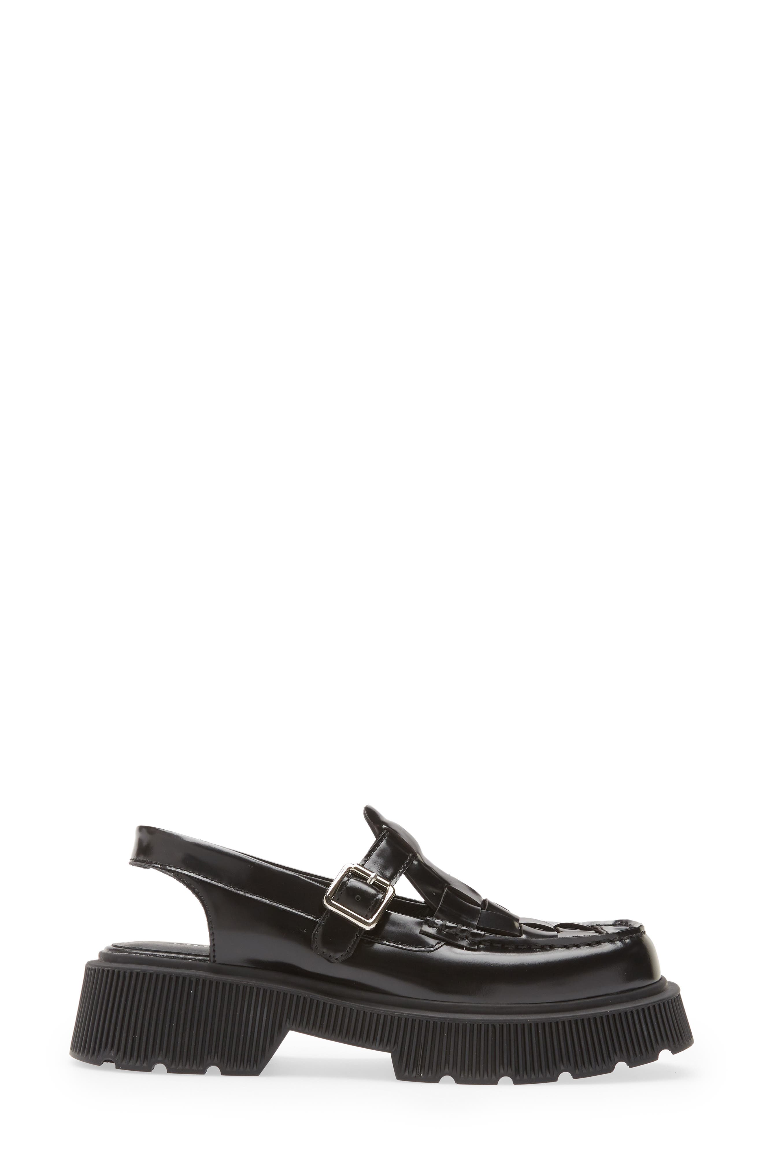 Jeffrey Campbell Crossed Platform Loafer, Alternate, color, Black