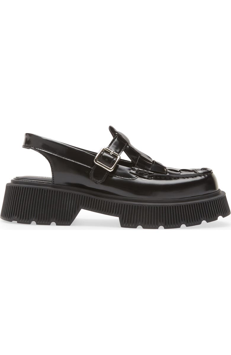 Jeffrey Campbell Crossed Platform Loafer, Alternate, color, Black