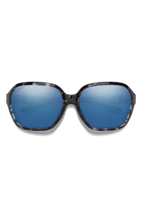 Whitney 61mm ChromaPop™ Polarized Wraparound Square Sunglasses