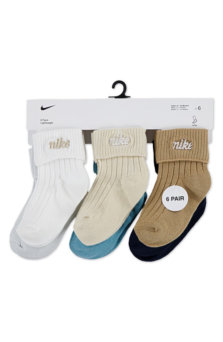 Nike 6-Pack Lightweight Ankle Socks, Alternate, color, Sail