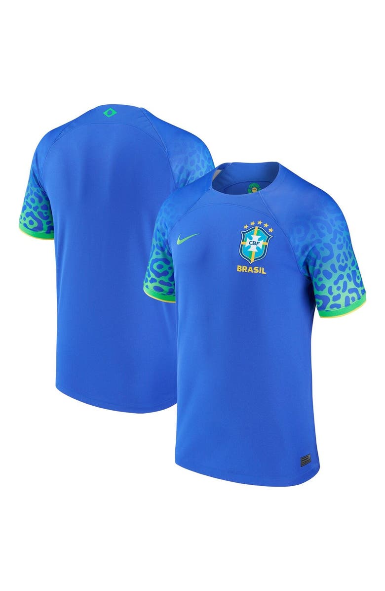 Nike Men's Nike Blue Brazil National Team 2022/23 Away Breathe Stadium Replica Blank Jersey, Main, color, 
