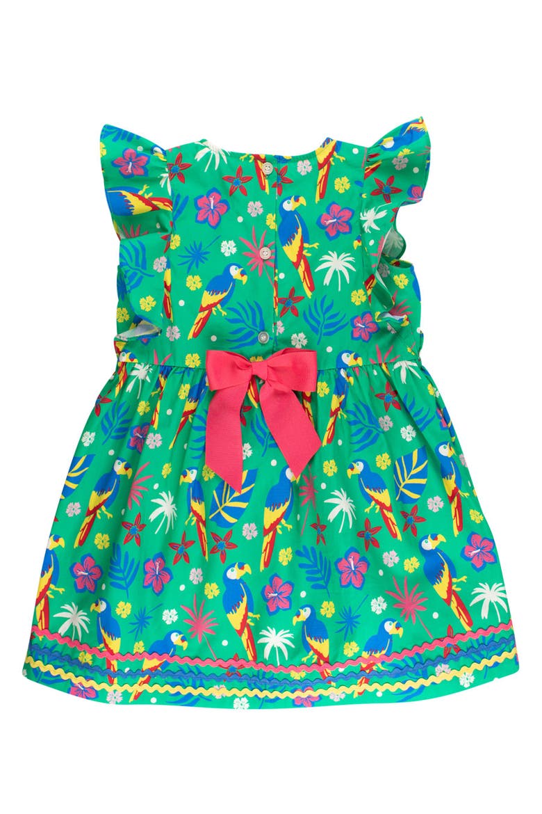 Woven Butterfly Sleeve Bow Dress, Alternate, color, Parrot Palms