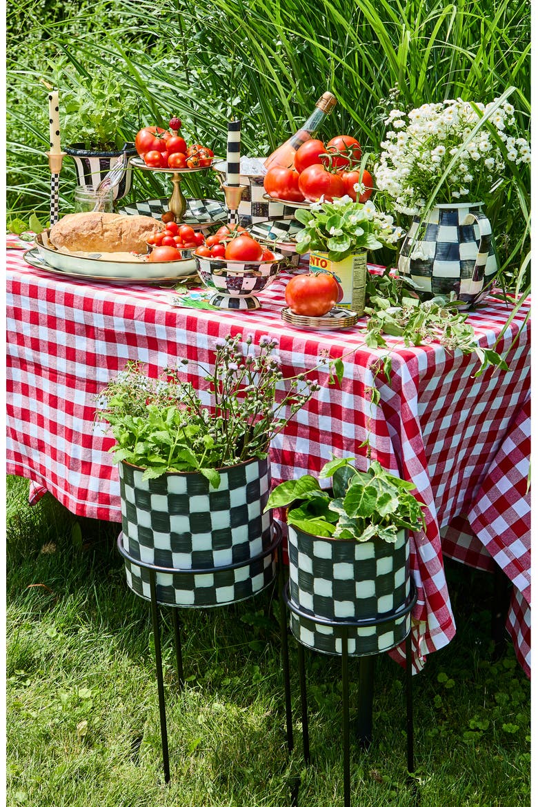 Check It Out Set of 2 Planters & Stands, Alternate, color, BLACK