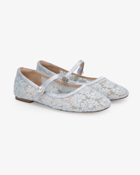 Zora Crochet Lace Mary Jane Wedding Flats