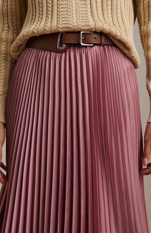 RALPH LAUREN LAUREN RALPH LAUREN PLEATED CHARMEUSE MIDI SKIRT