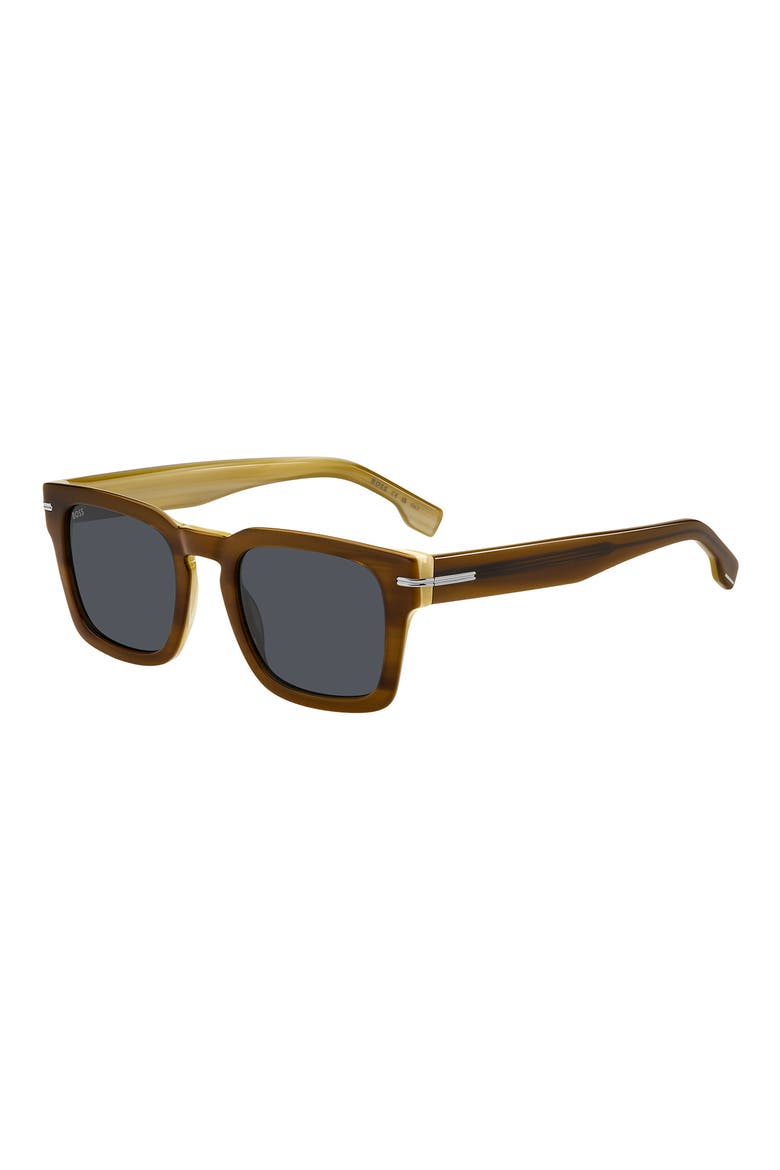 50mm Square Sunglasses, Alternate, color, BEIGE STRIPED WHITE