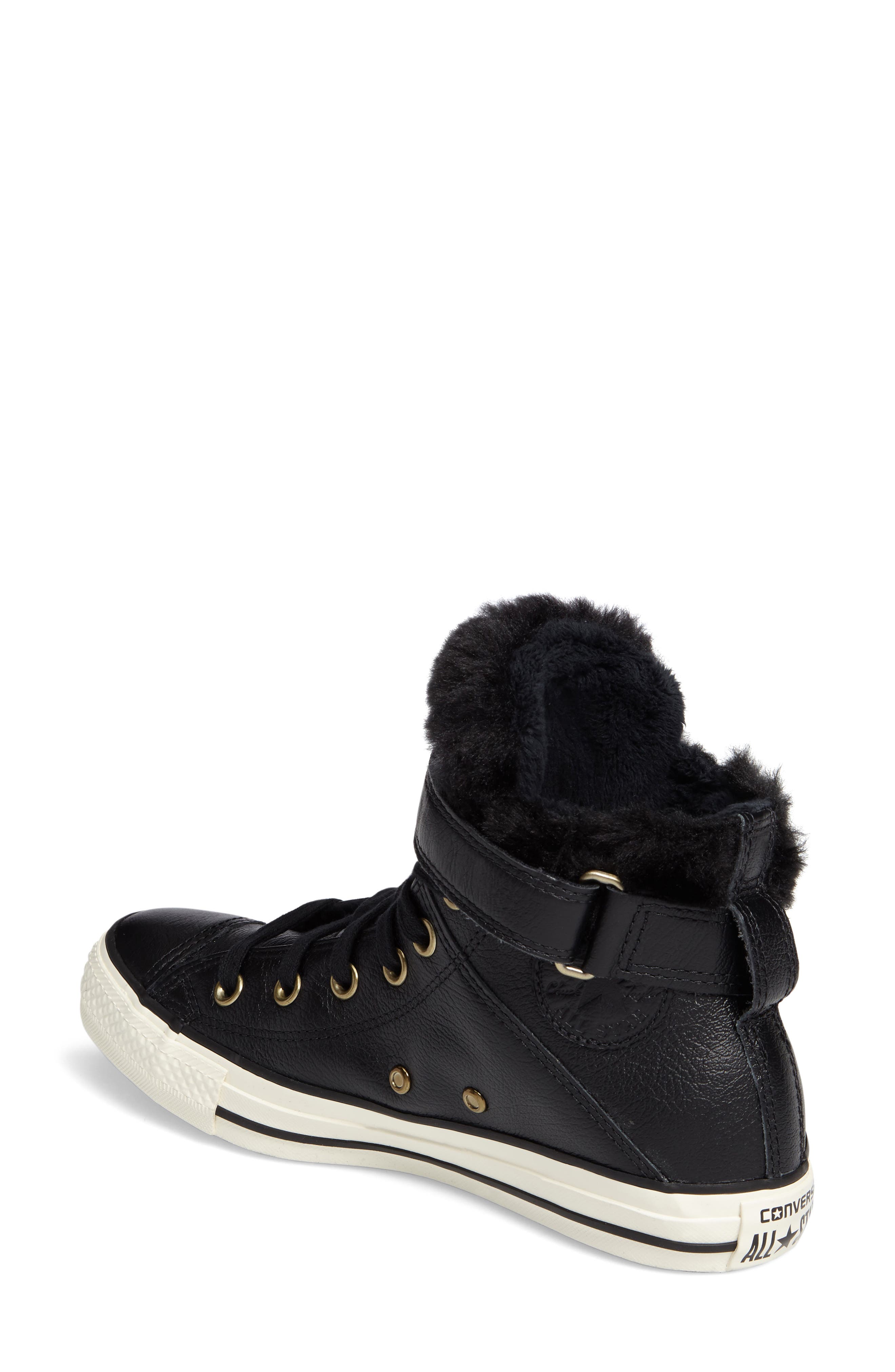Converse Chuck Taylor<sup>®</sup> All Star<sup>®</sup> Faux Fur High Top Sneaker, Alternate, color, 