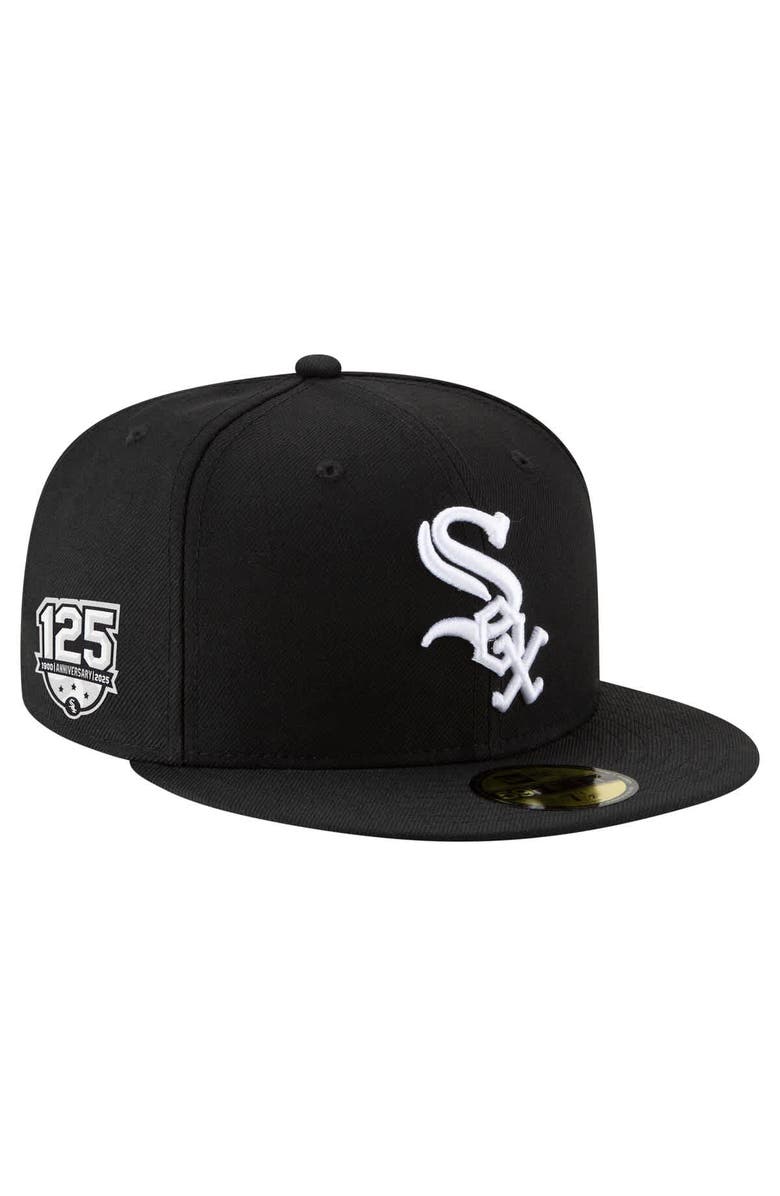 New Era Men's New Era Black Chicago White Sox 125th Anniversary 59FIFTY Fitted Hat, Alternate, color, Black