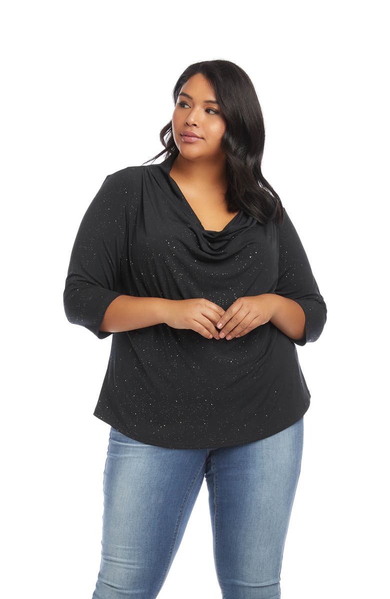 Karen Kane Sparkle Cowl Neck Top, Alternate, color, 