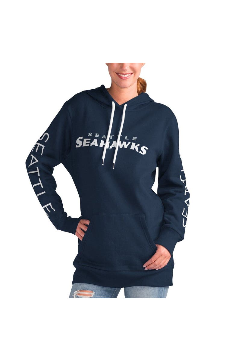 G-III 4HER BY CARL BANKS Women's G-III 4Her by Carl Banks College Navy Seattle Seahawks Extra Inning Pullover Hoodie, Main, color, Navy
