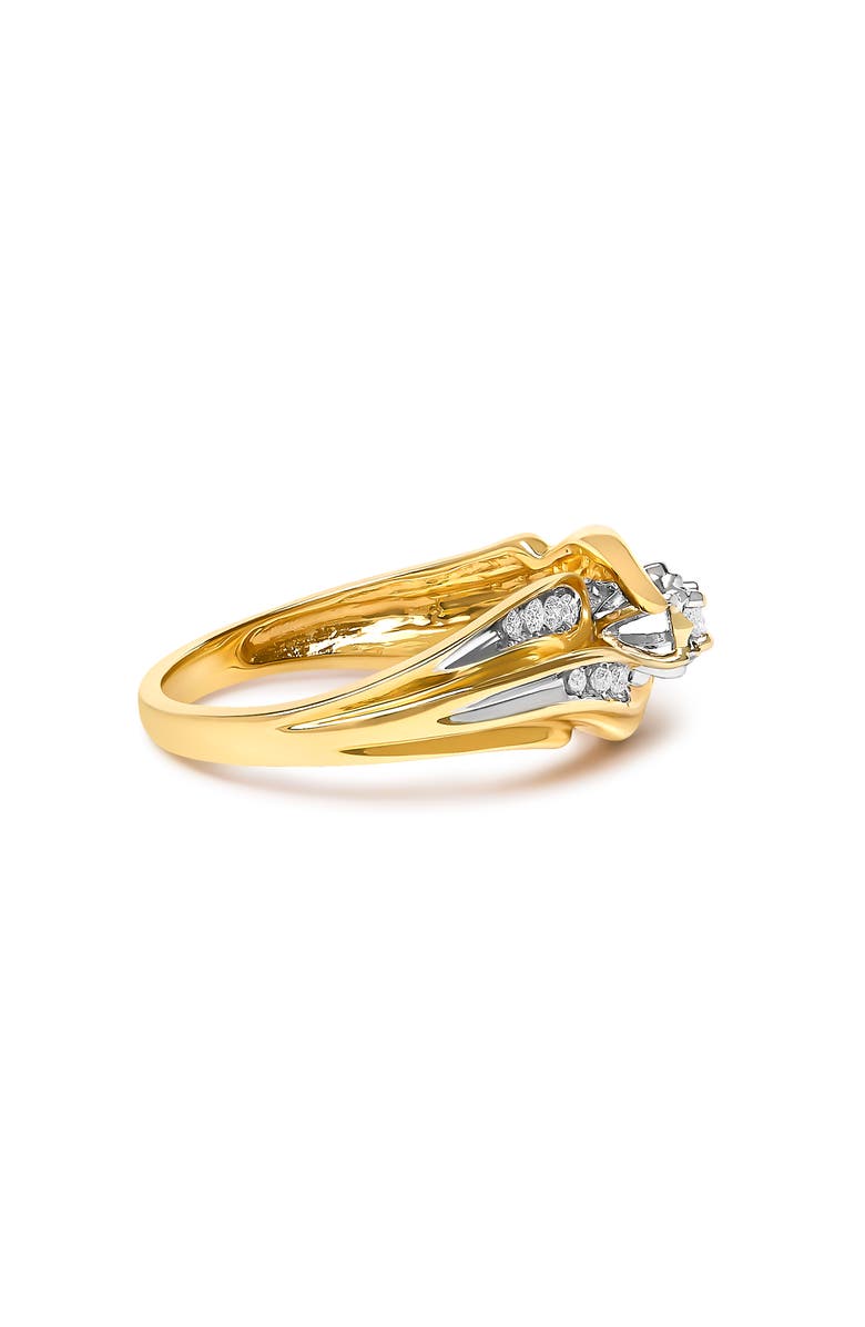 Haus of Brilliance 14K Yellow Gold 1/4 Cttw Round Diamond Wave Motif Bypass Ring, Alternate, color, Yellow Gold